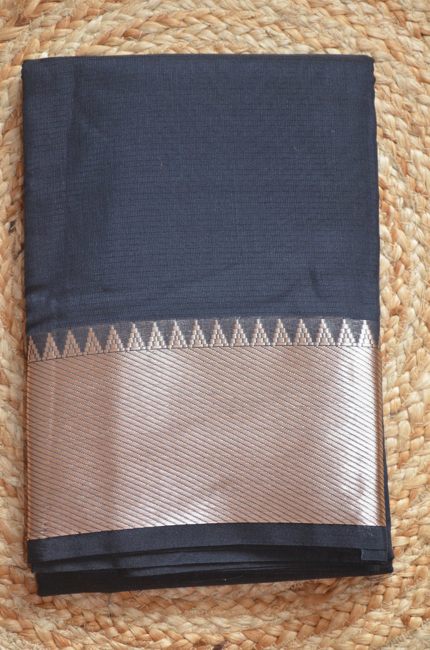 Black Mangalagiri Cotton Silk Handloom Saree