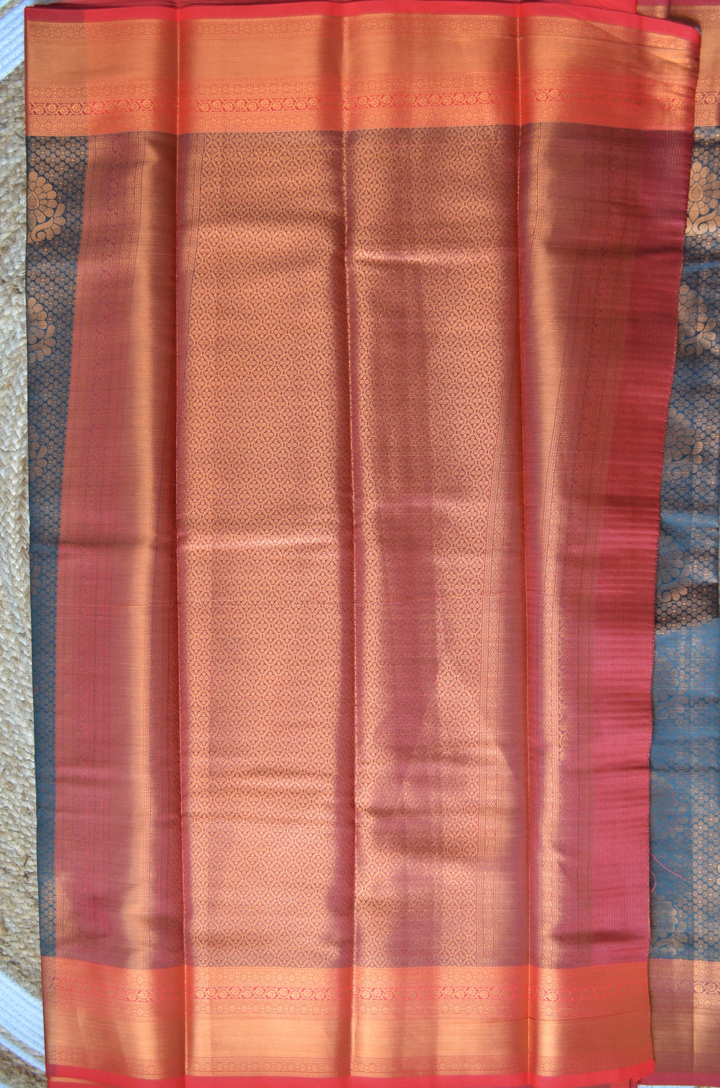 Jungle Green Jacquard Kanjivaram Silk Saree