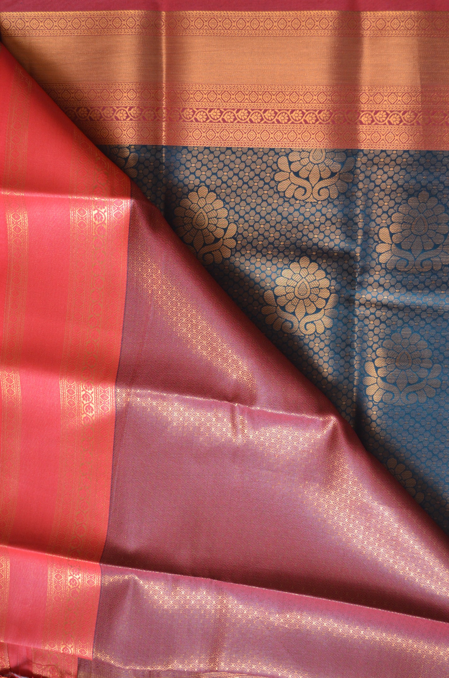 Jungle Green Jacquard Kanjivaram Silk Saree