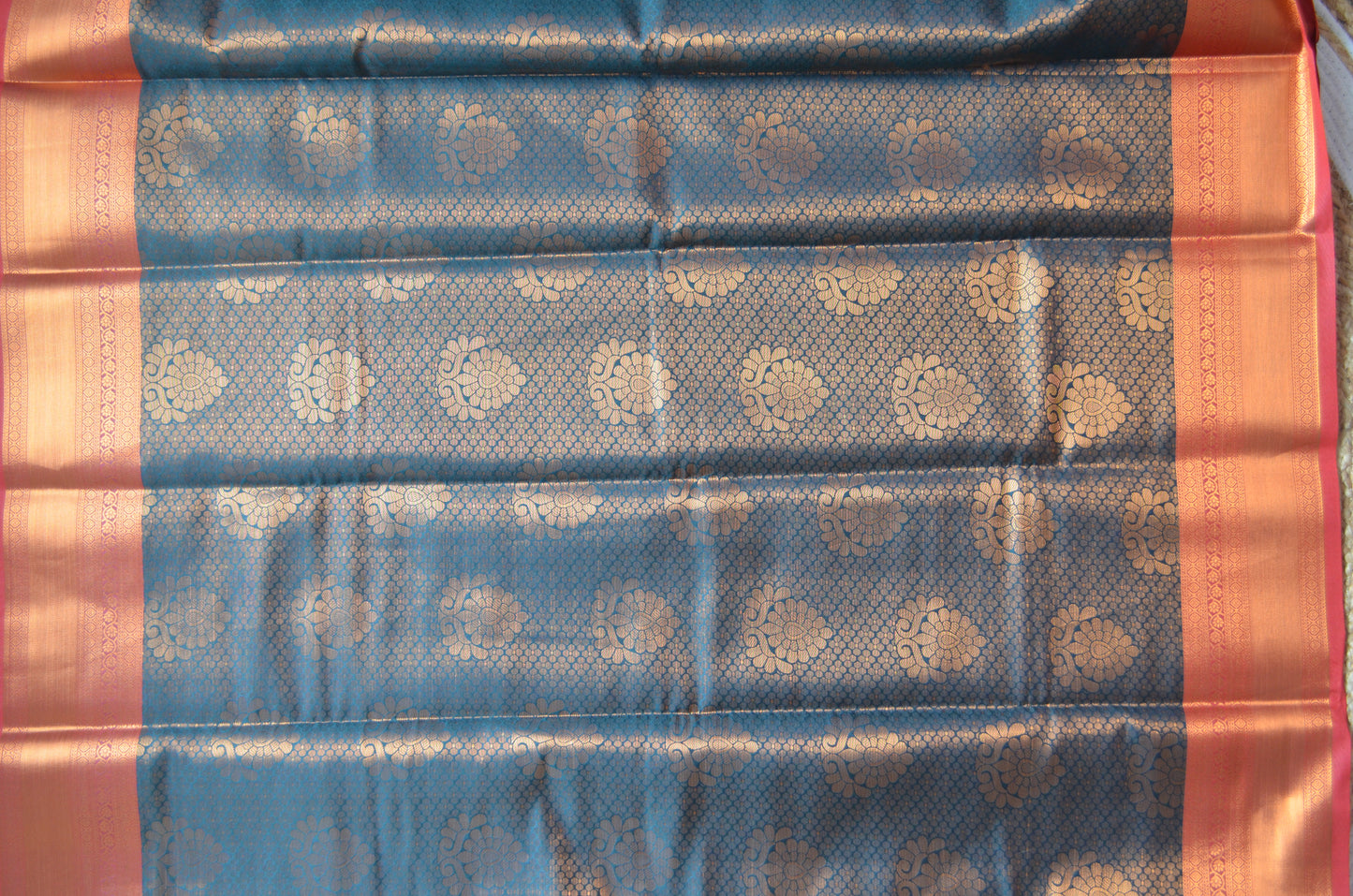 Jungle Green Jacquard Kanjivaram Silk Saree