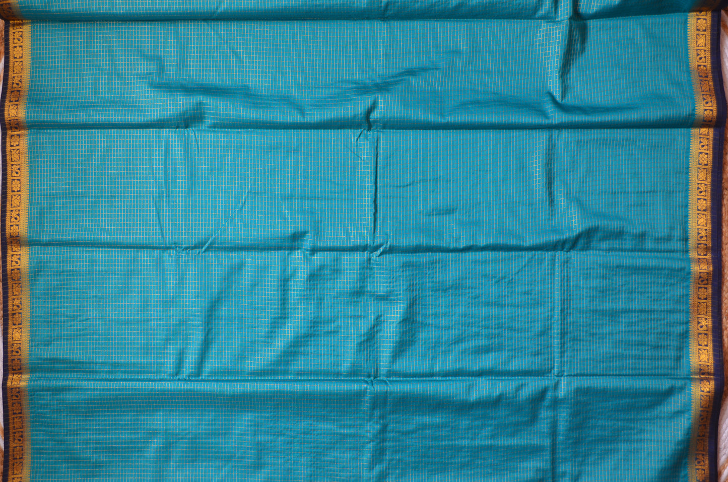 Teal Mysore Crepe Silk Saree