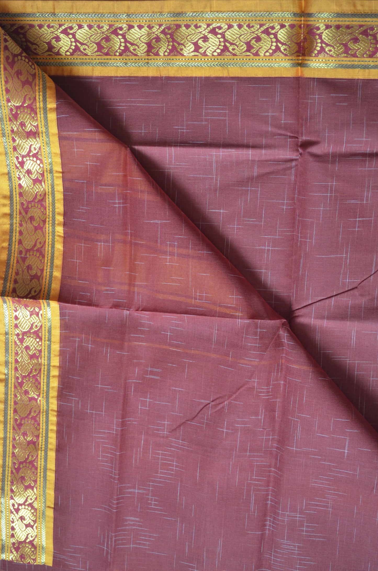 Brown Madurai Cotton Handloom Saree