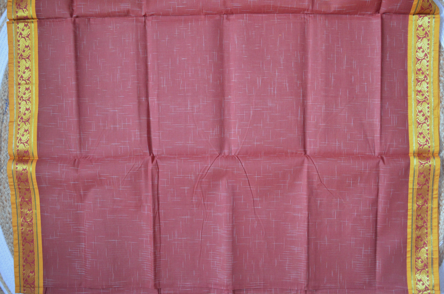 Brown Madurai Cotton Handloom Saree