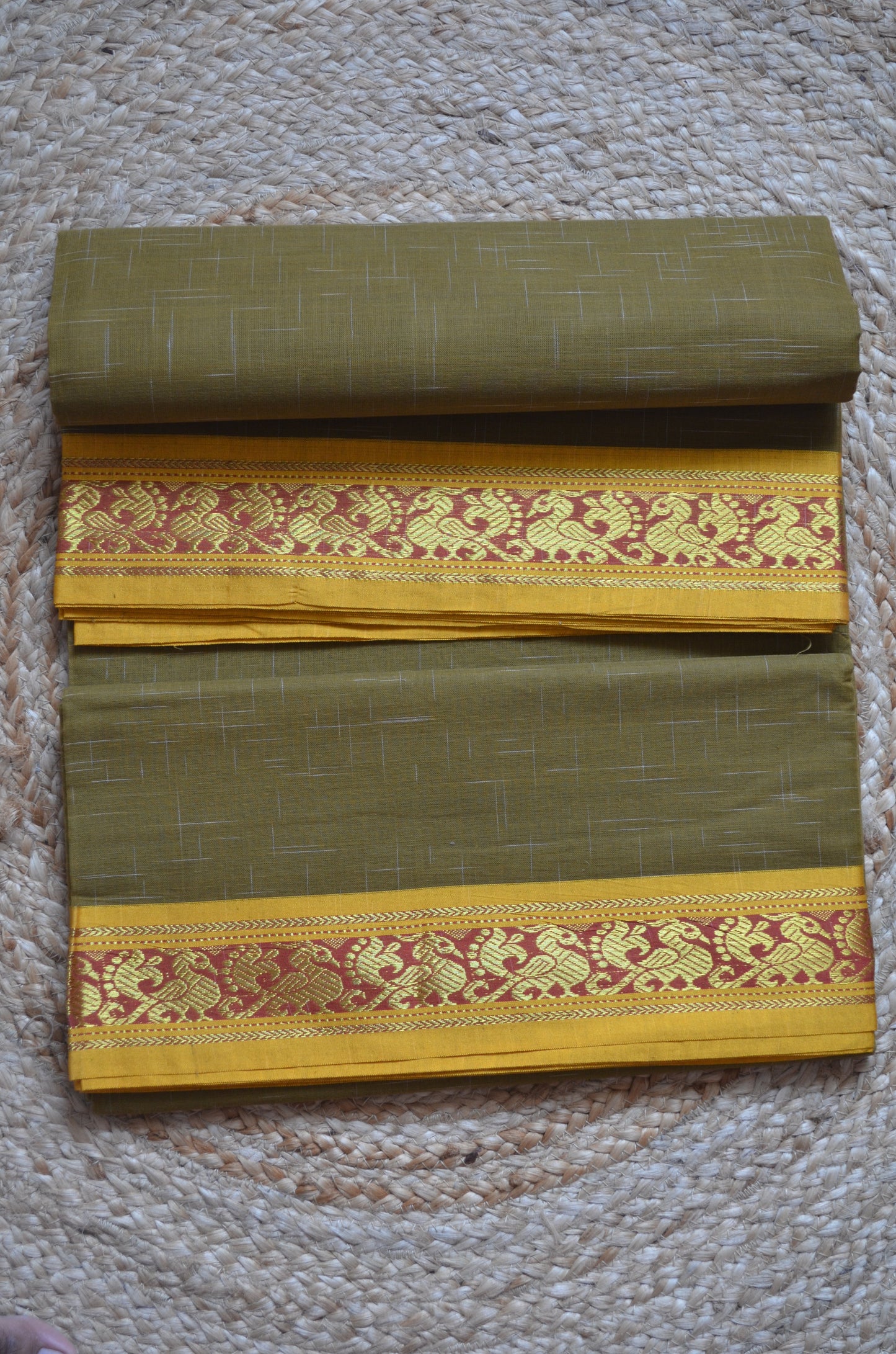 Olive Madurai Cotton Handloom Saree