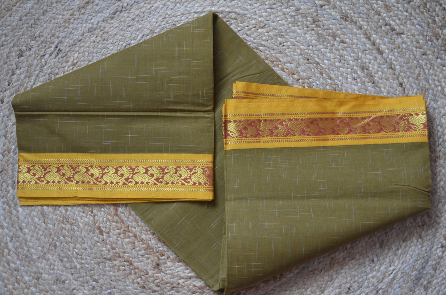 Olive Madurai Cotton Handloom Saree