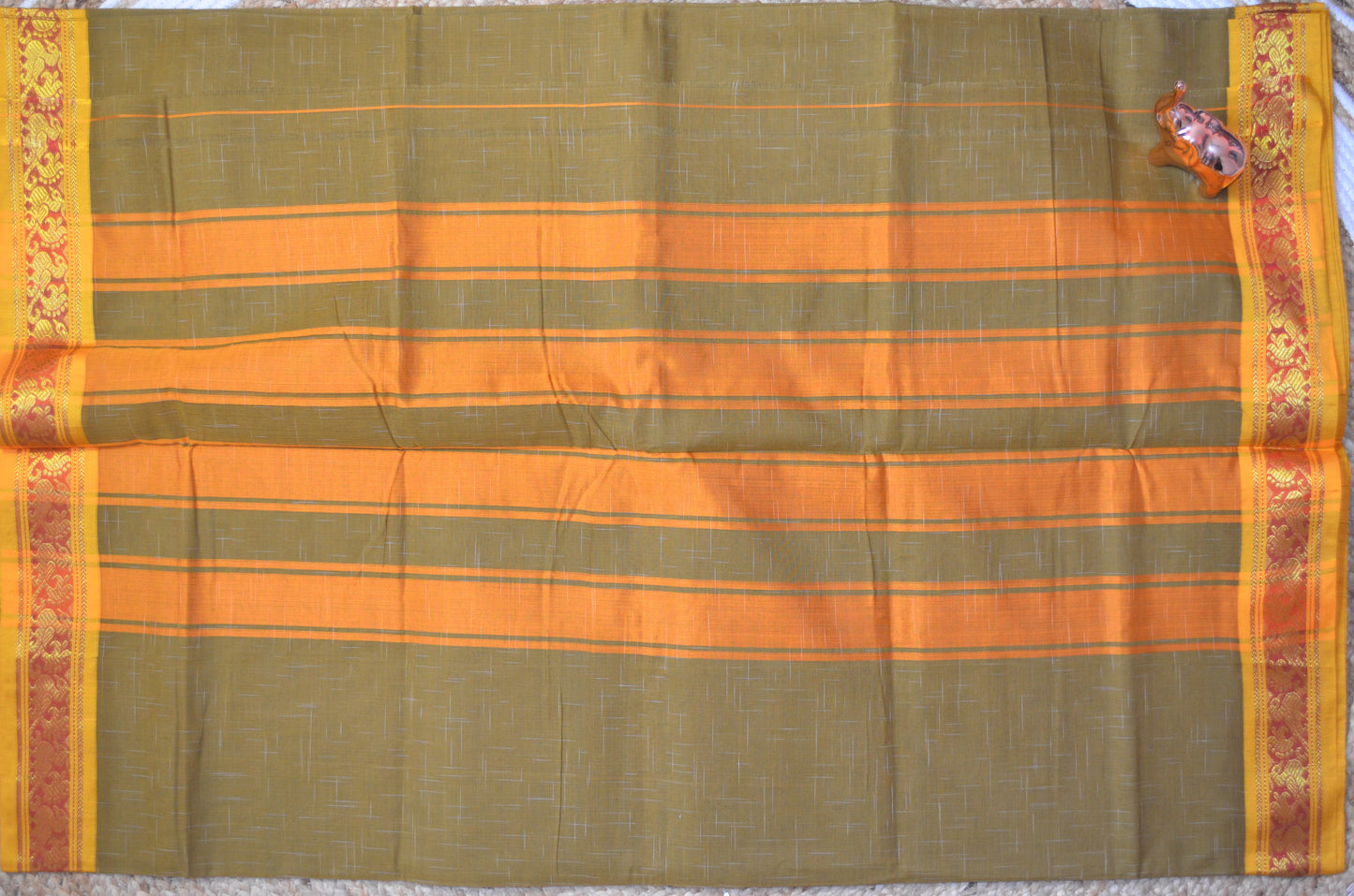 Olive Madurai Cotton Handloom Saree