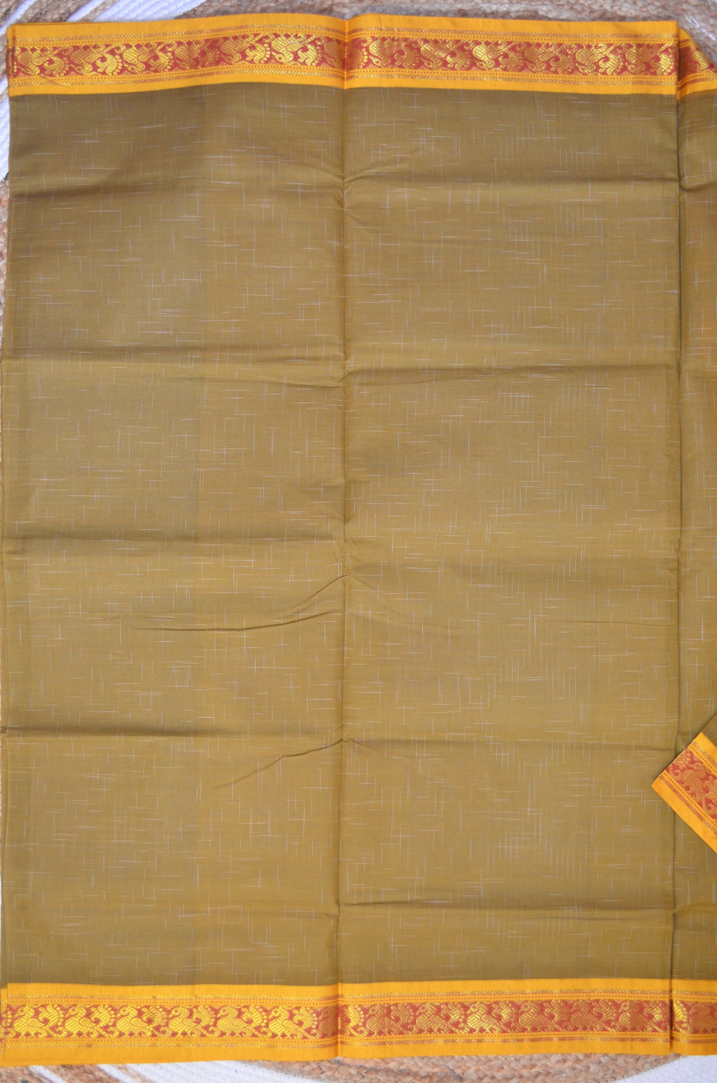 Olive Madurai Cotton Handloom Saree