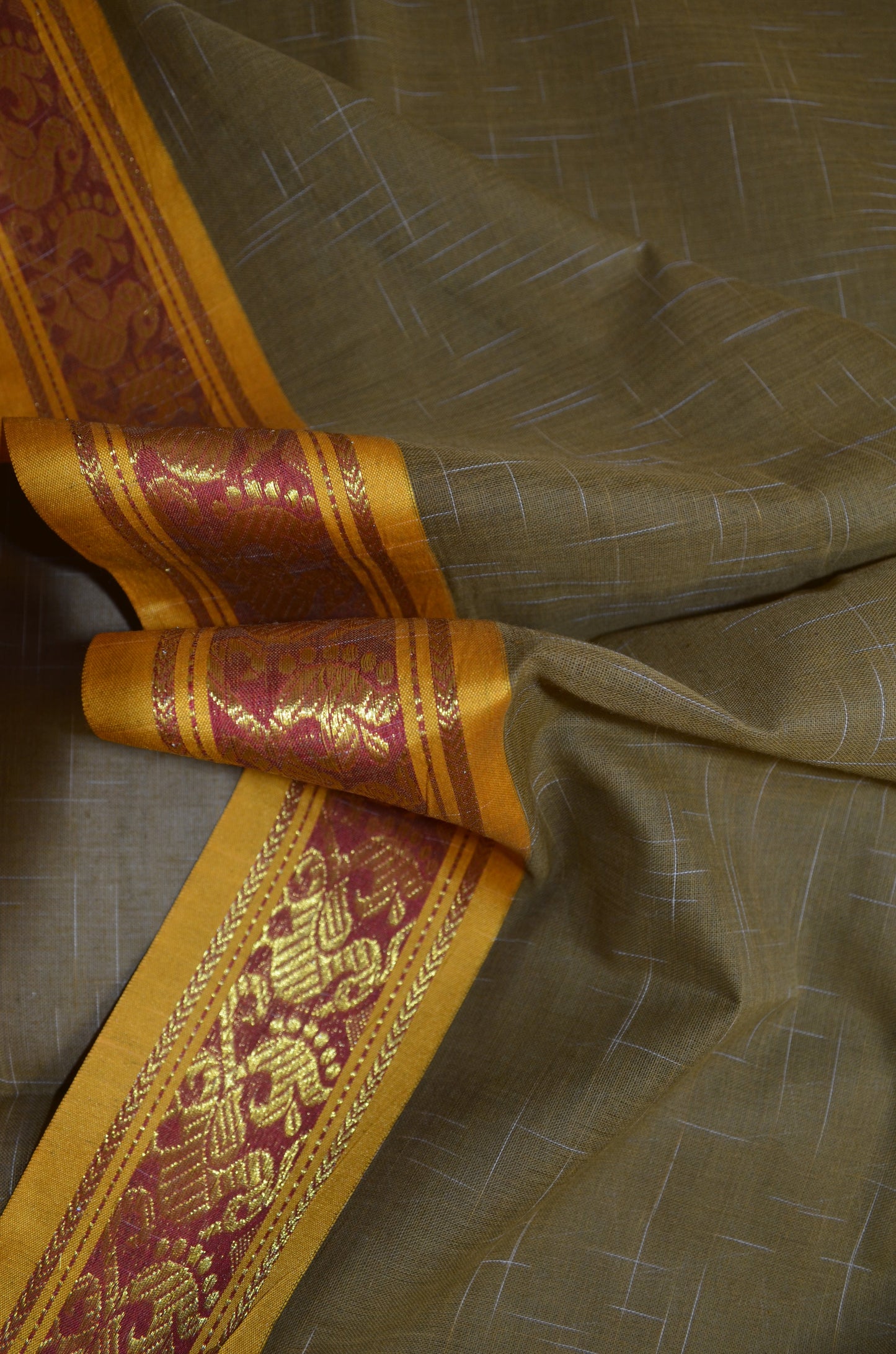 Olive Madurai Cotton Handloom Saree