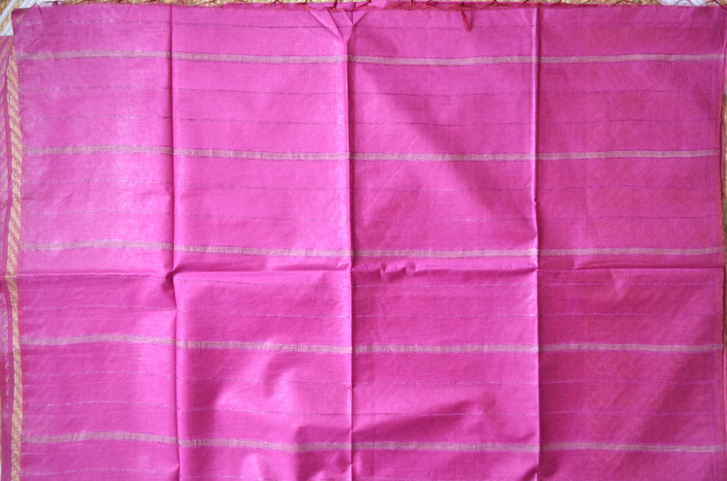 Magenta Contemporary Thread Work Vegan Silk Handloom Saree