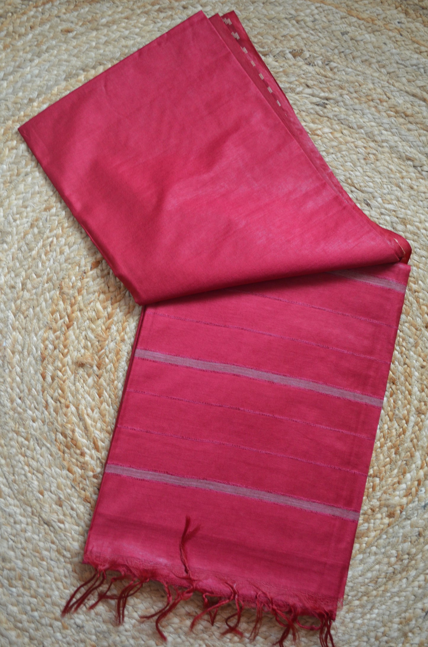 Rouge Contemporary Thread Work Vegan Silk Handloom Saree