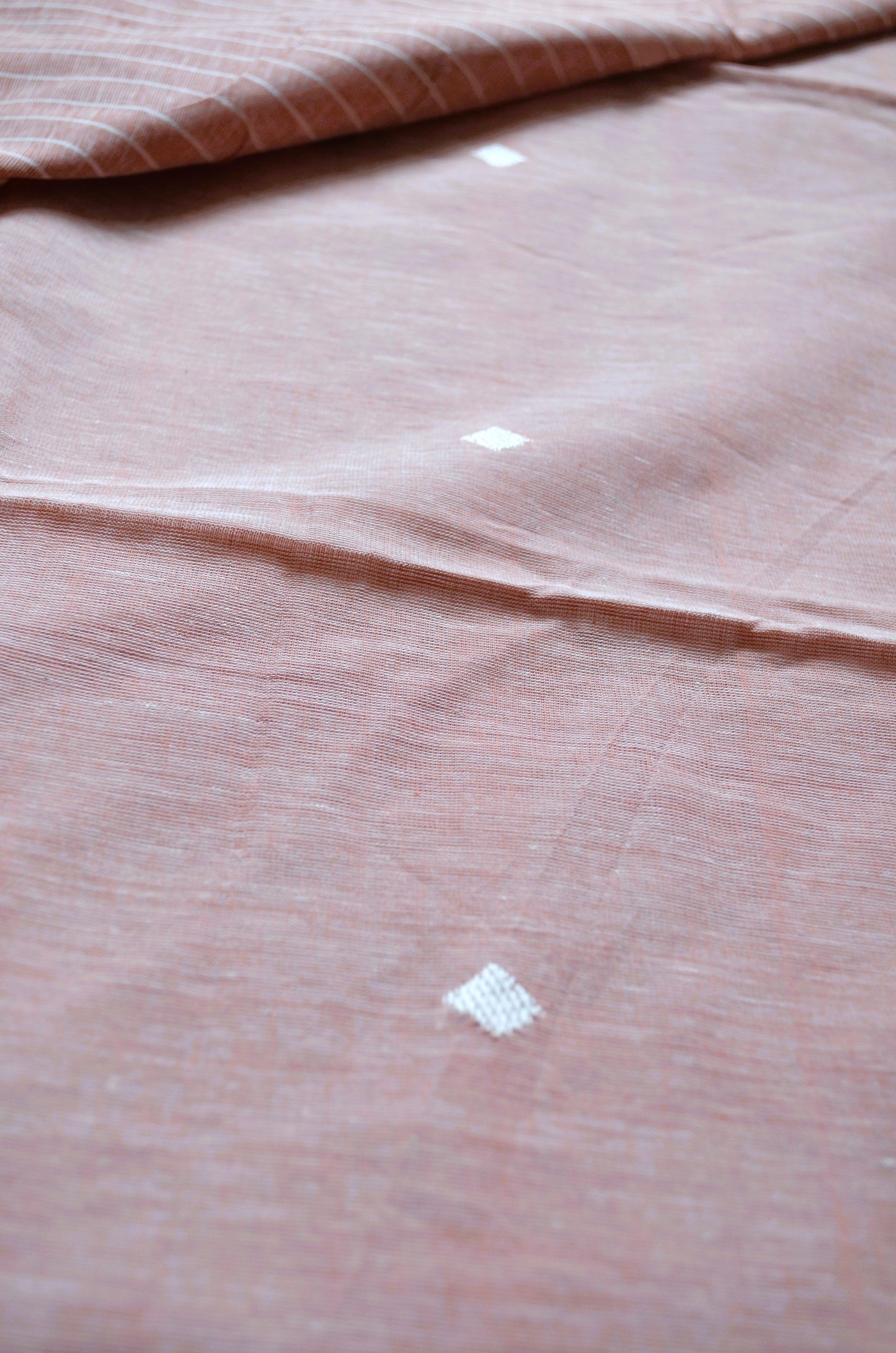 Peach Bengal Tangail Handloom Saree