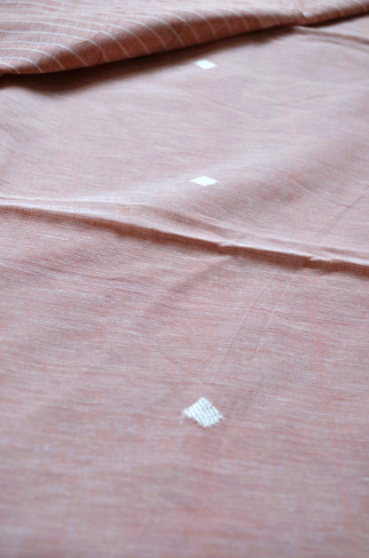 Peach Bengal Tangail Handloom Saree