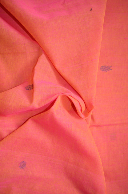 Magenta Buttery Mul Cotton Bengal Muslin Handloom Saree