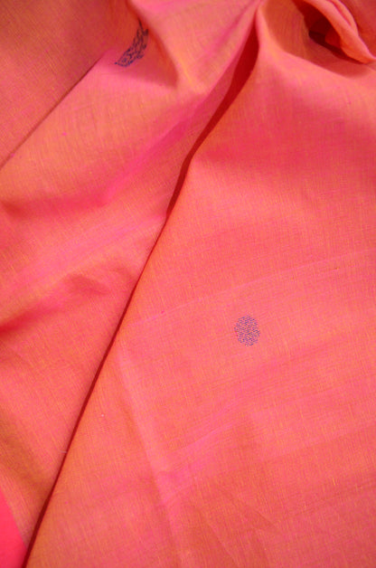 Magenta Buttery Mul Cotton Bengal Muslin Handloom Saree