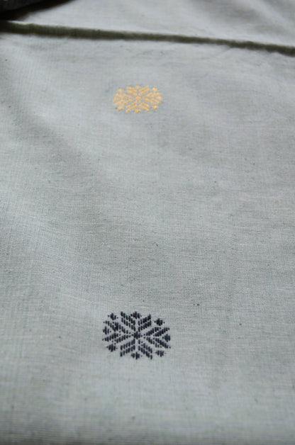 Seafoam Buttery Mul Cotton Bengal Muslin Handloom Saree
