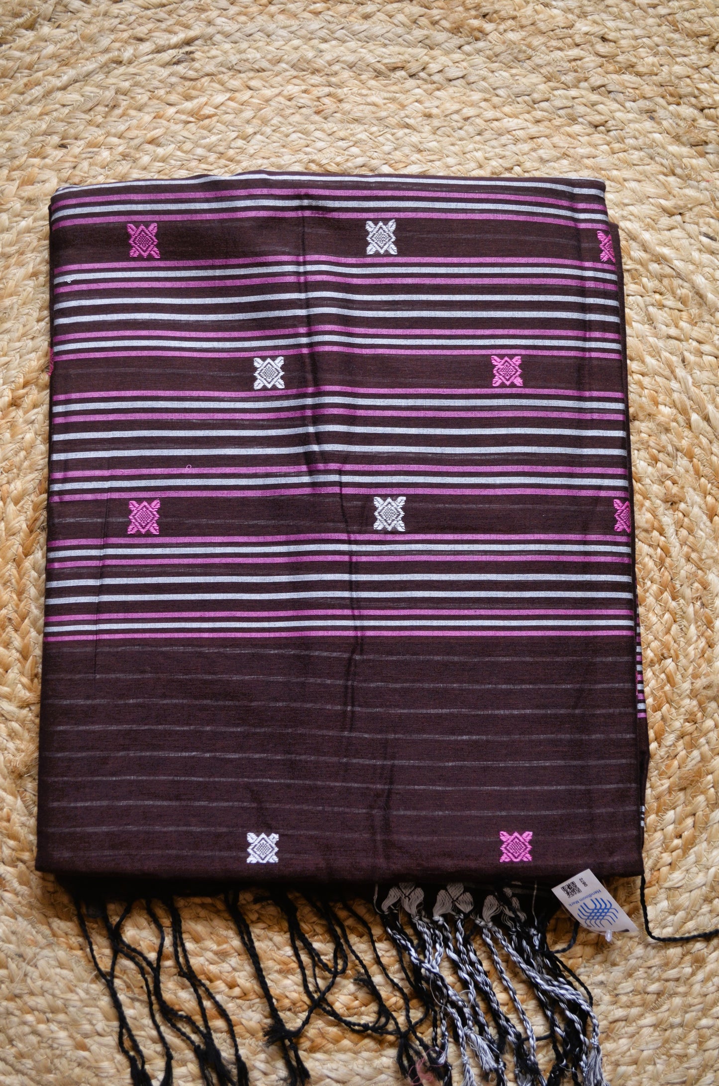 Wine Buttery Mul Cotton Bengal Muslin Handloom Saree