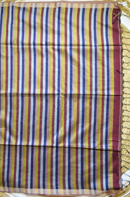 Maroon Buttery Mul Cotton Bengal Muslin Handloom Saree