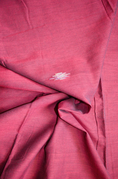 Maroon Buttery Mul Cotton Bengal Muslin Handloom Saree