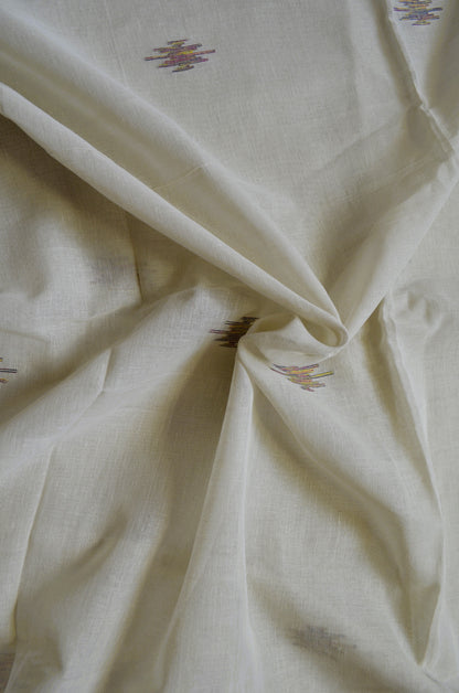 Beige Buttery Mul Cotton Bengal Muslin Handloom Saree