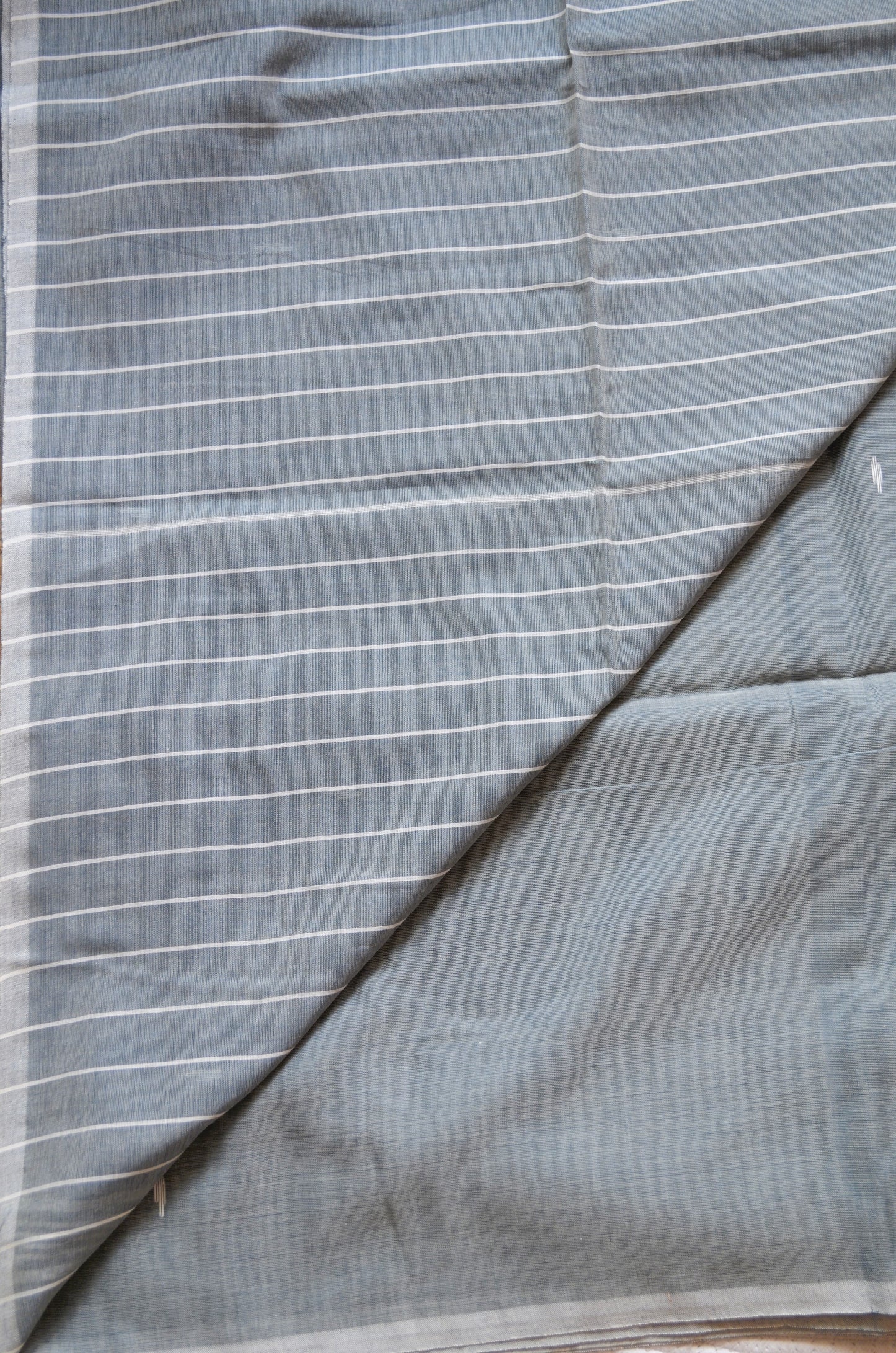 Steel Buttery Mul Cotton Bengal Muslin Handloom Saree
