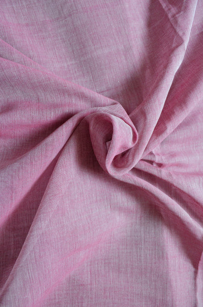 Rouge Buttery Mul Cotton Bengal Muslin Handloom Saree