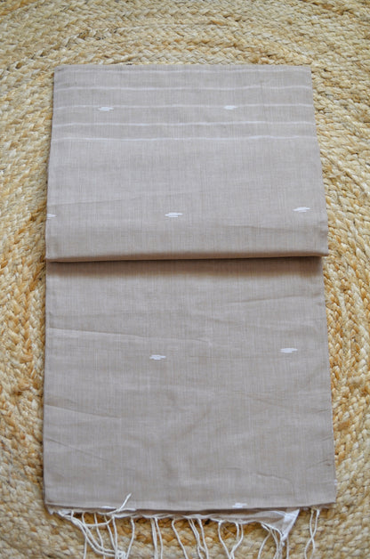 Cinnamon Buttery Mul Cotton Bengal Muslin Handloom Saree