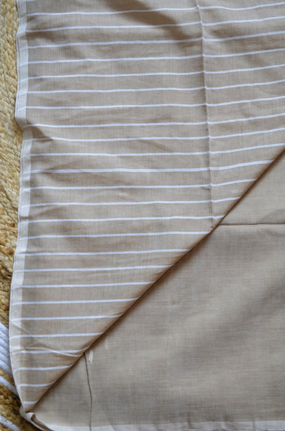 Cinnamon Buttery Mul Cotton Bengal Muslin Handloom Saree