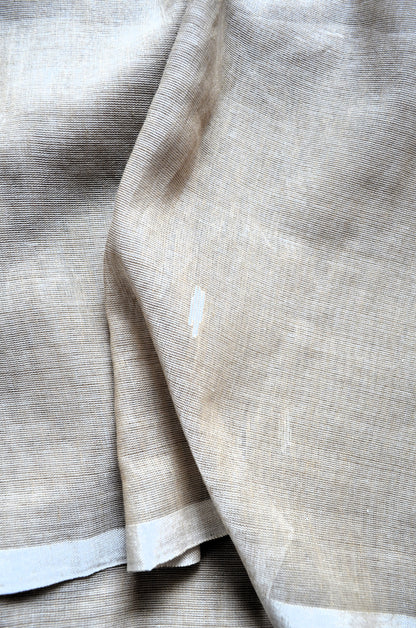 Cinnamon Buttery Mul Cotton Bengal Muslin Handloom Saree