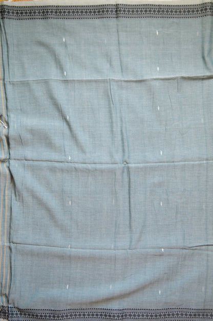 Bottle Green Buttery Mul Cotton Bengal Muslin Handloom Saree