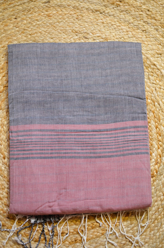 Red Buttery Mul Cotton Bengal Muslin Handloom Saree