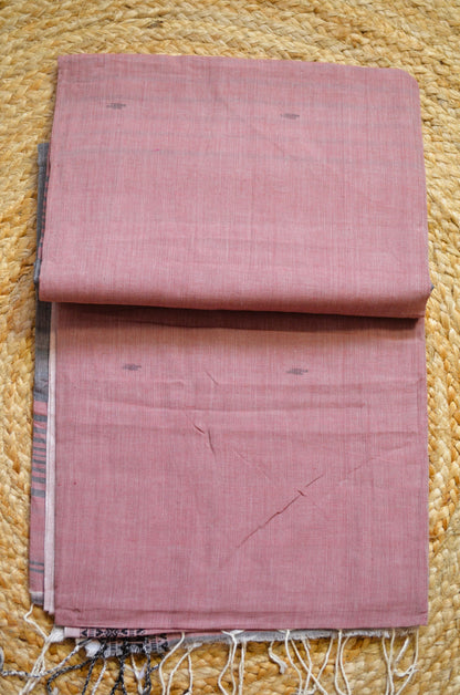 Red Buttery Mul Cotton Bengal Muslin Handloom Saree
