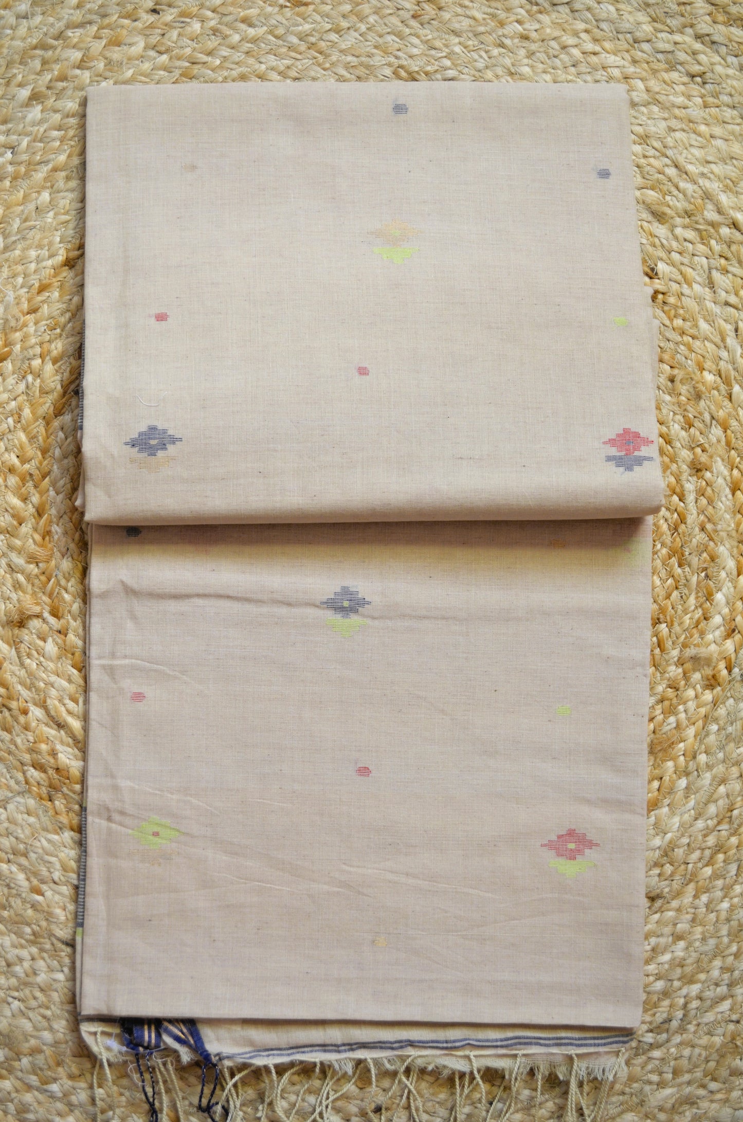 Beige Bengal Jamdani Handloom Saree