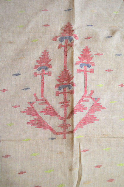 Beige Bengal Jamdani Handloom Saree