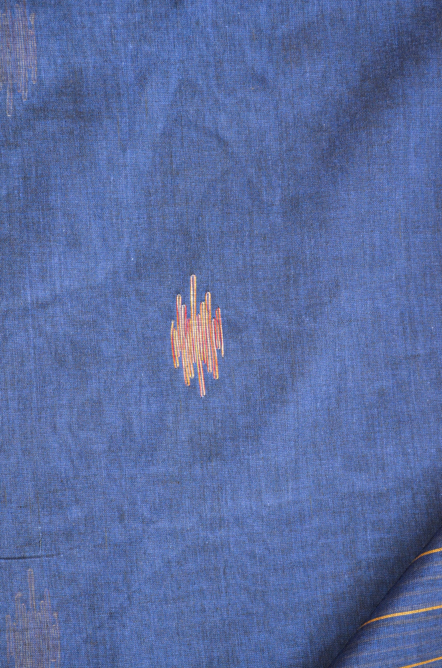 Navy Buttery Mul Cotton Bengal Muslin Ghicha Handloom Saree