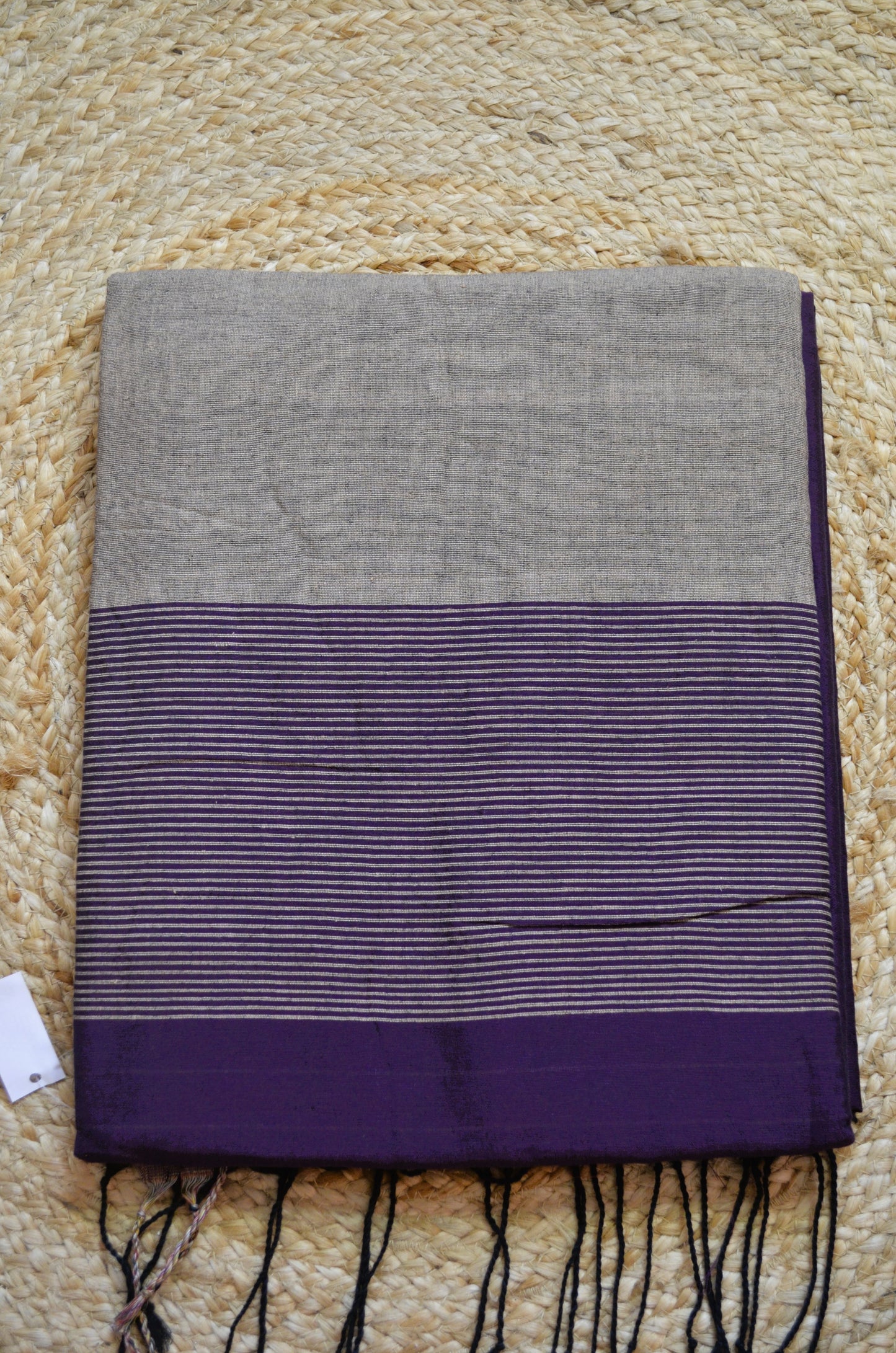 Purple Buttery Mul Cotton Bengal Muslin Ghicha Handloom Saree