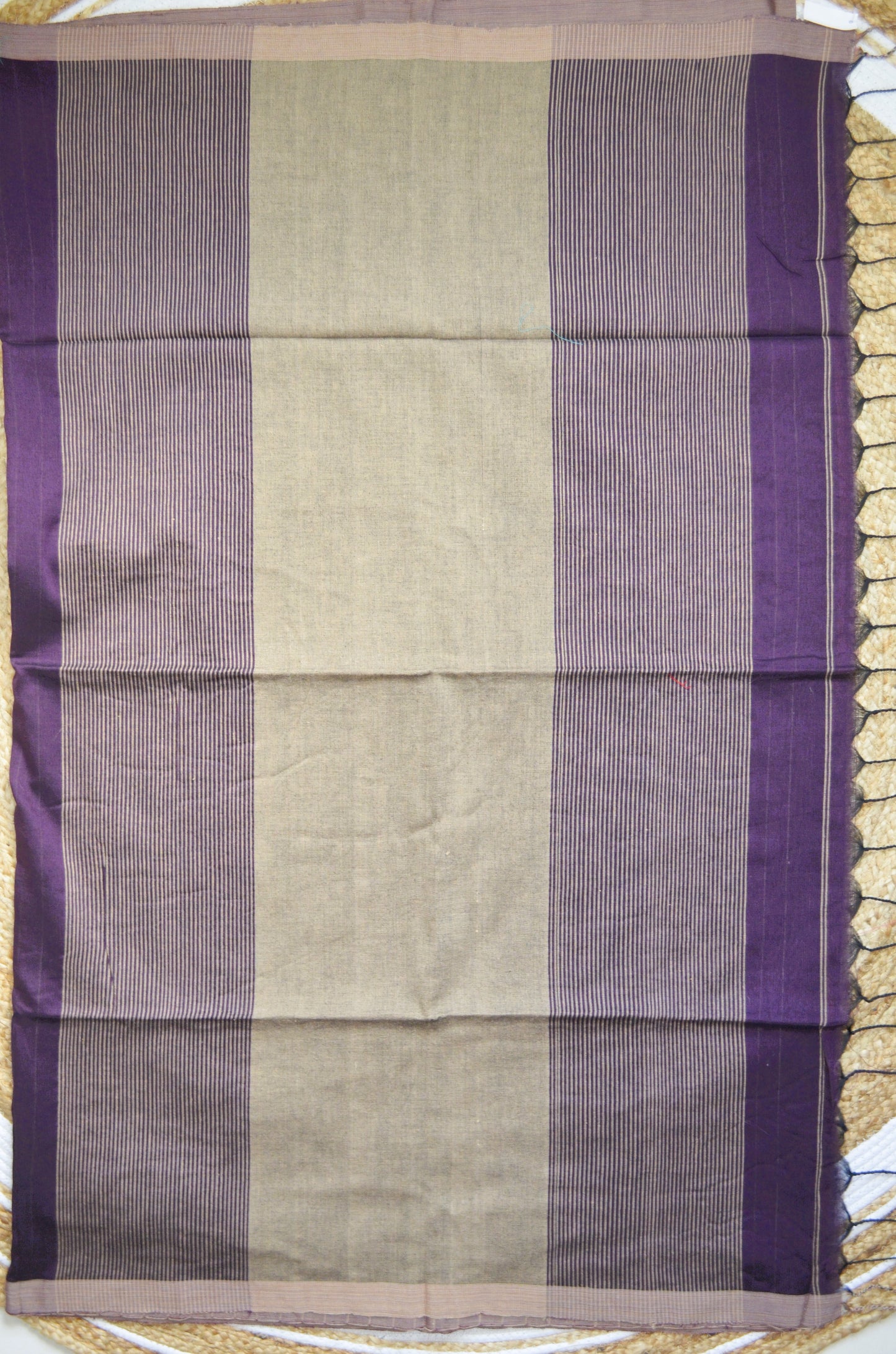 Purple Buttery Mul Cotton Bengal Muslin Ghicha Handloom Saree