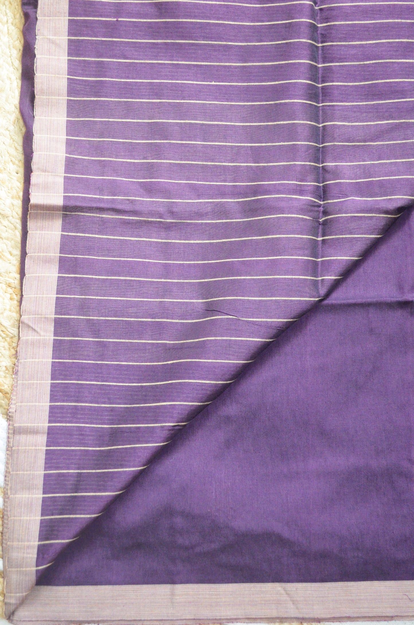 Purple Buttery Mul Cotton Bengal Muslin Ghicha Handloom Saree