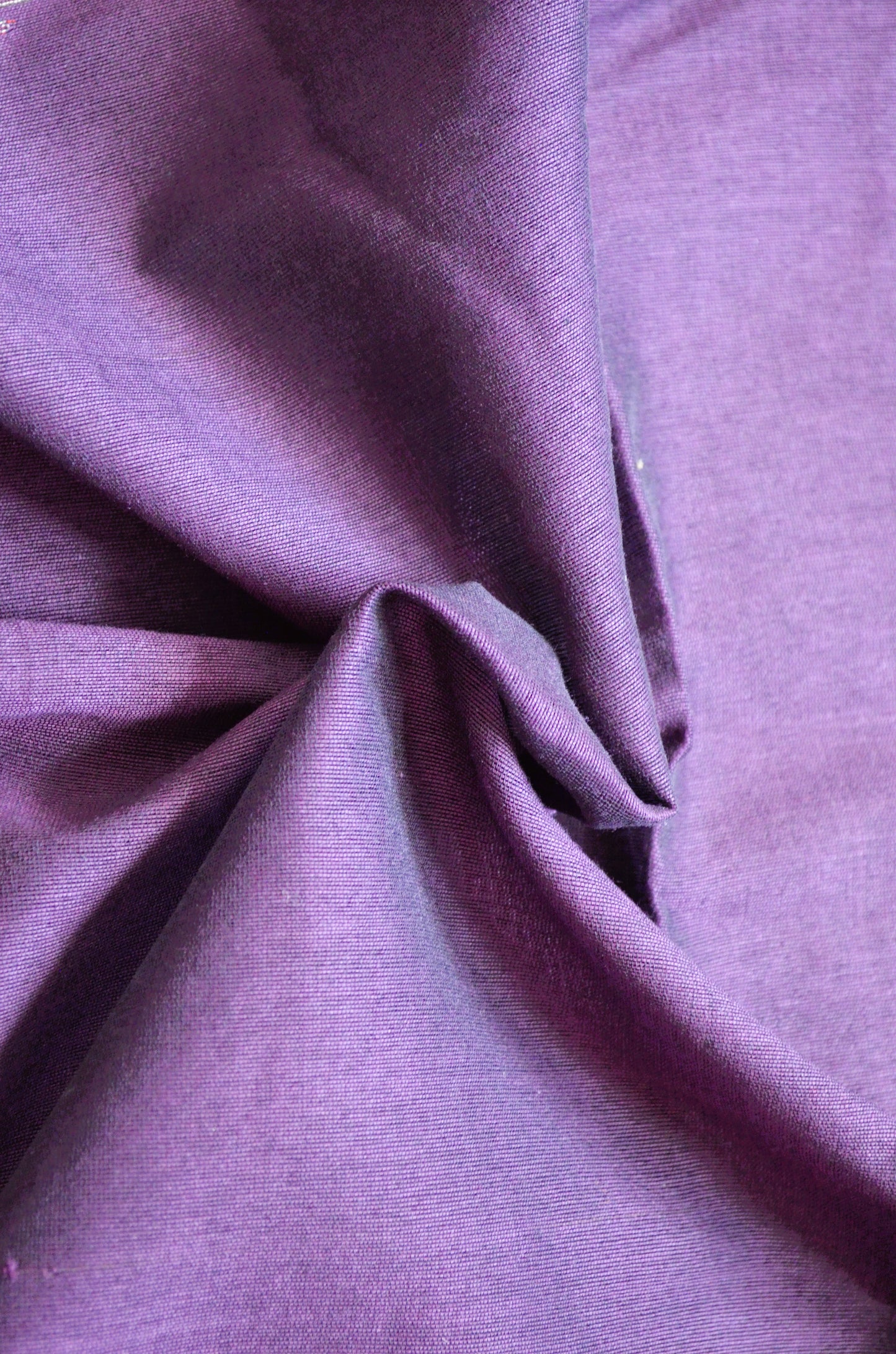 Purple Buttery Mul Cotton Bengal Muslin Ghicha Handloom Saree