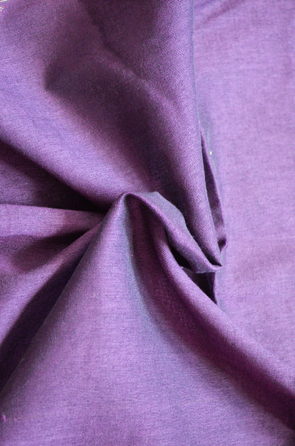 Purple Buttery Mul Cotton Bengal Muslin Ghicha Handloom Saree