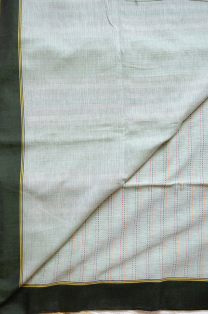 Seafoam Buttery Mul Cotton Bengal Muslin Kantha Handloom Saree
