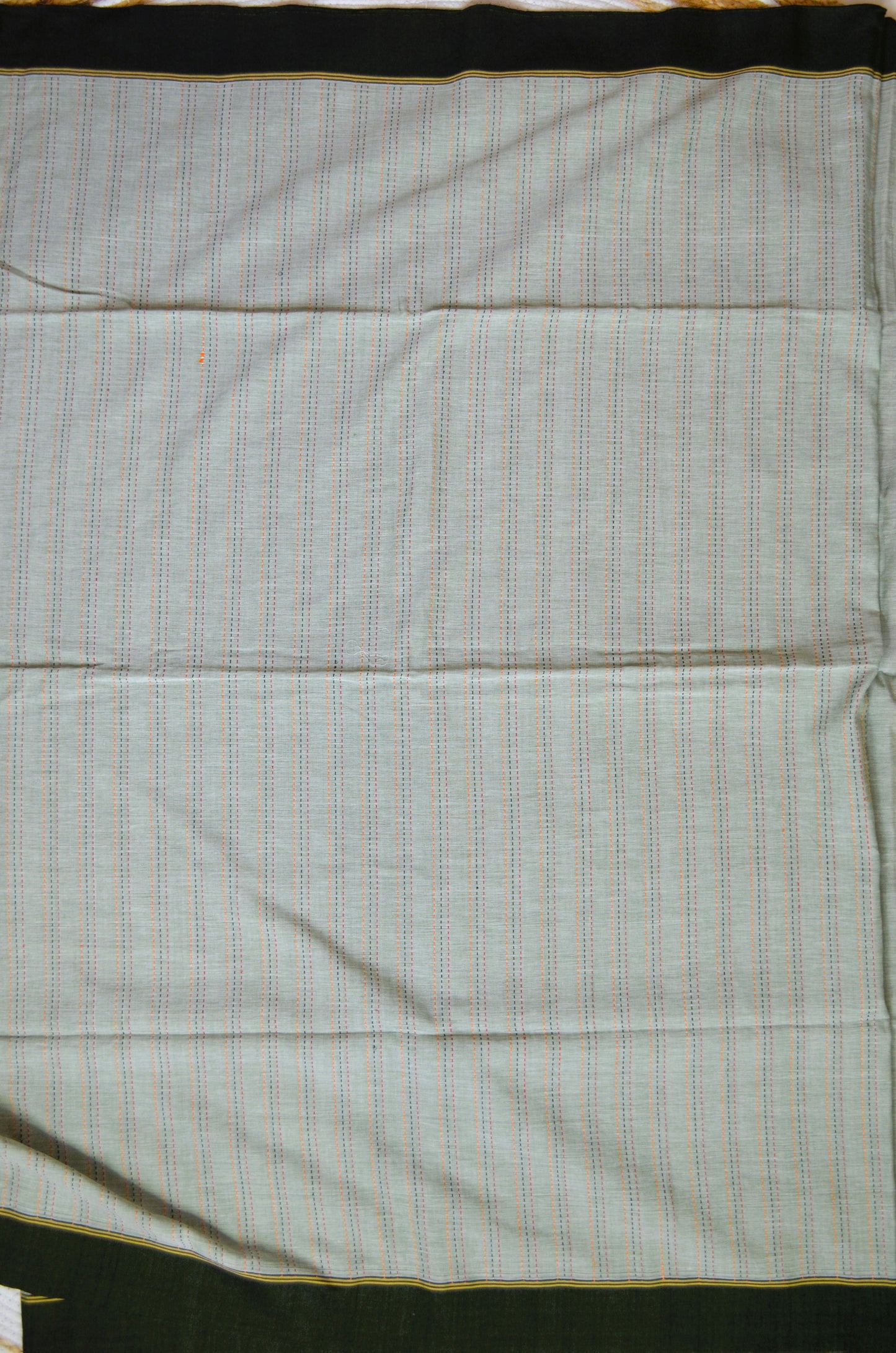 Seafoam Buttery Mul Cotton Bengal Muslin Kantha Handloom Saree