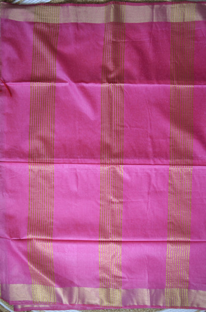 Fuchsia Vegan Tussar Silk Handloom Saree