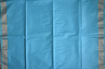 Teal Vegan Tussar Silk Handloom Saree