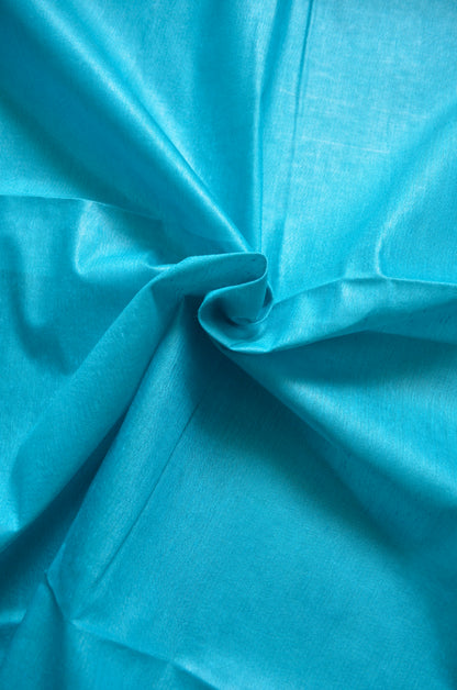 Teal Vegan Tussar Silk Handloom Saree