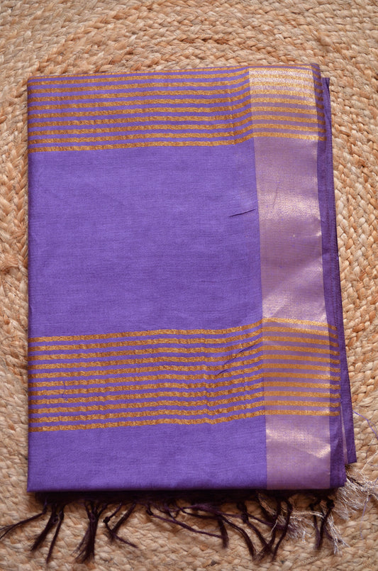 Purple Vegan Tussar Silk Handloom Saree