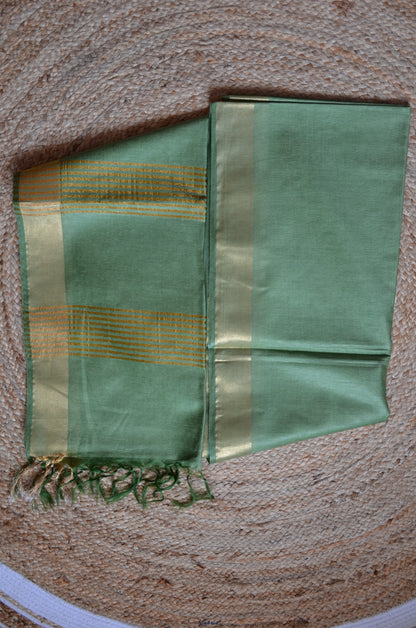 Olive Vegan Tussar Silk Handloom Saree