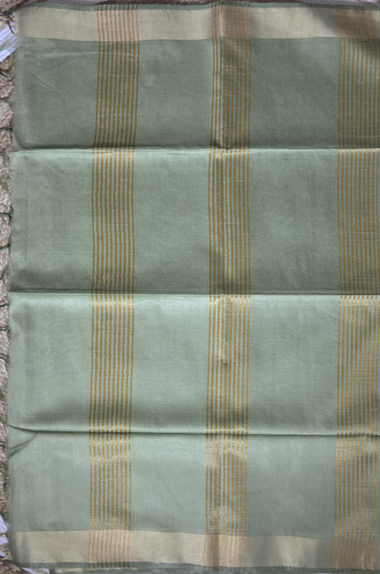 Olive Vegan Tussar Silk Handloom Saree