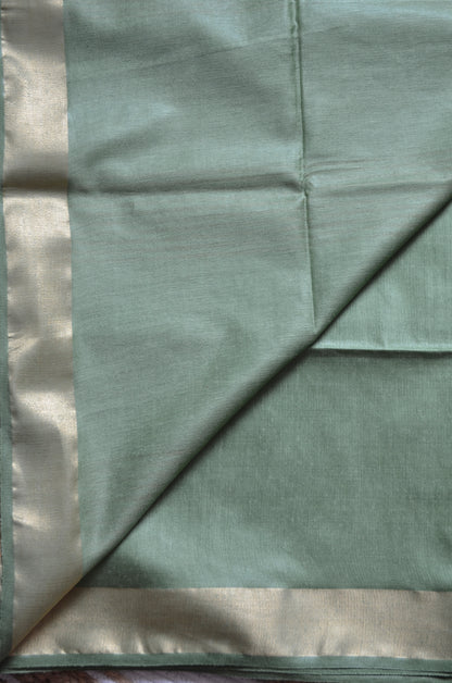 Olive Vegan Tussar Silk Handloom Saree