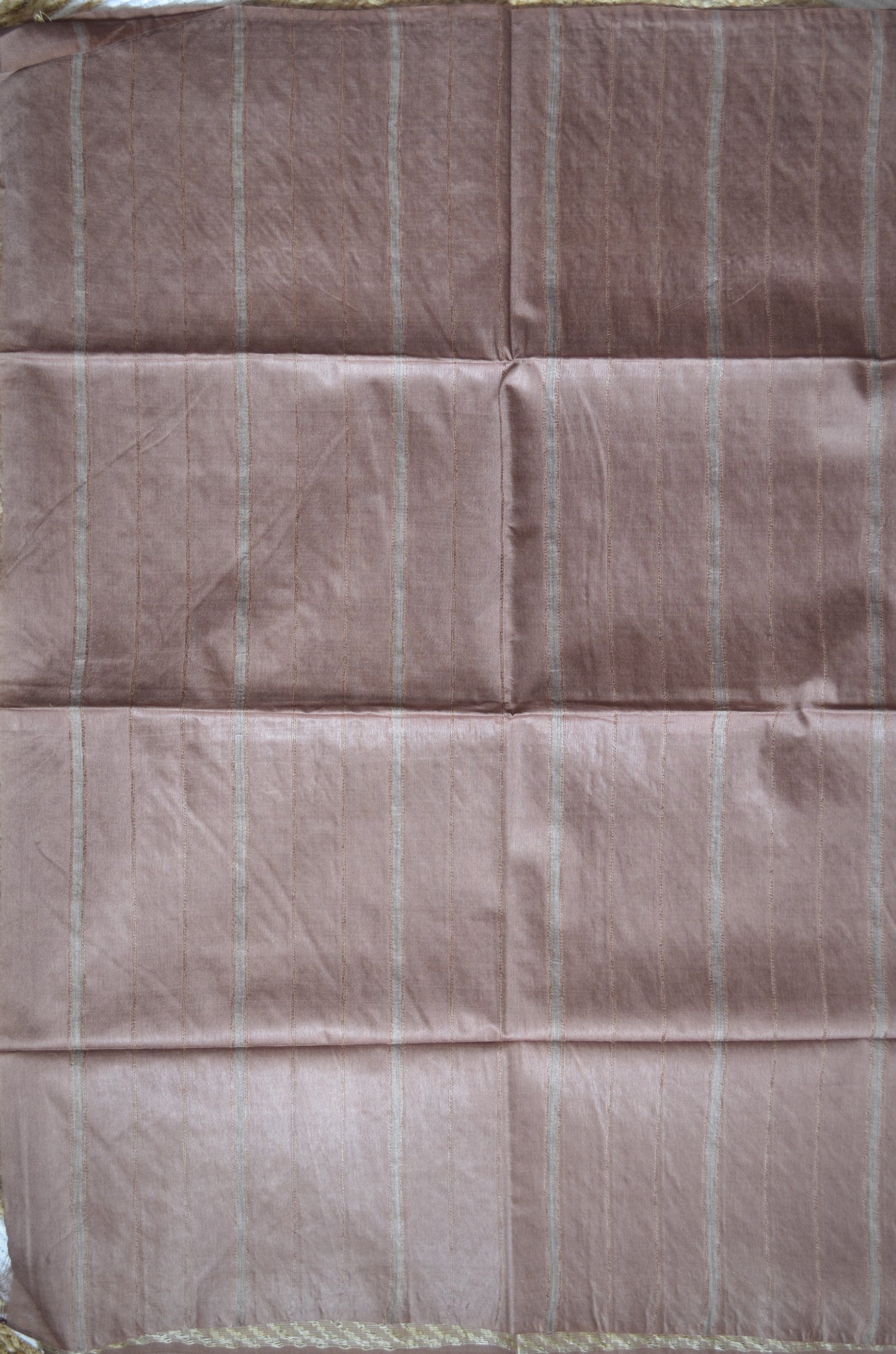 Brown Contemporary Thread Work Vegan Silk Handloom Saree