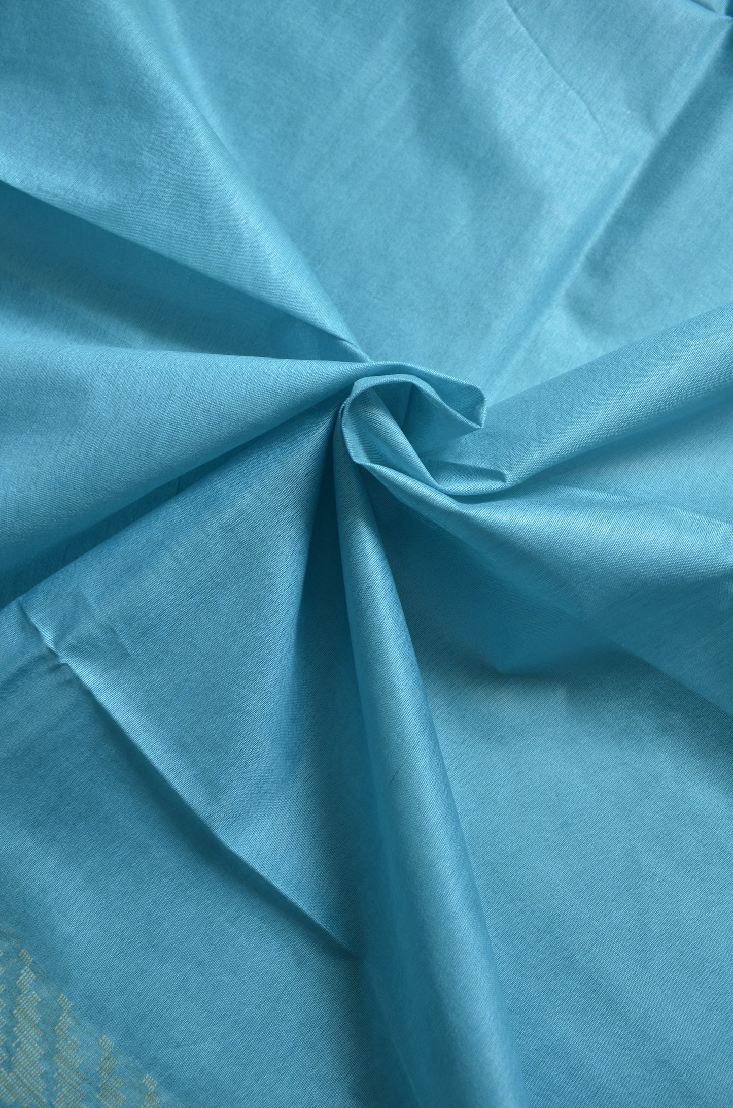 Teal Contemporary Thread Work Vegan Silk Handloom Saree